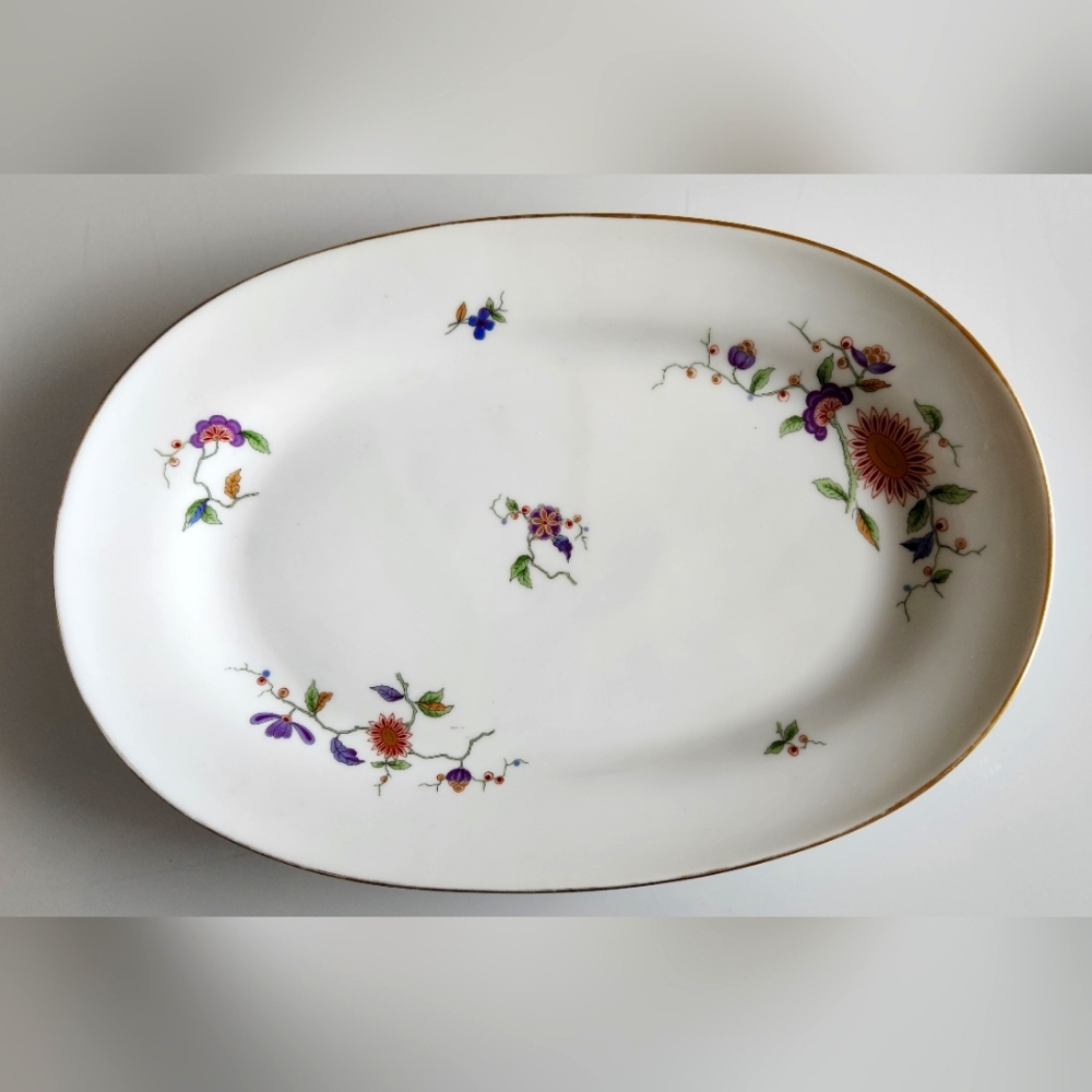 Richard Ginori Handpainted, Gold Gilt, Oval Serving Plate, Exquisite Fine China